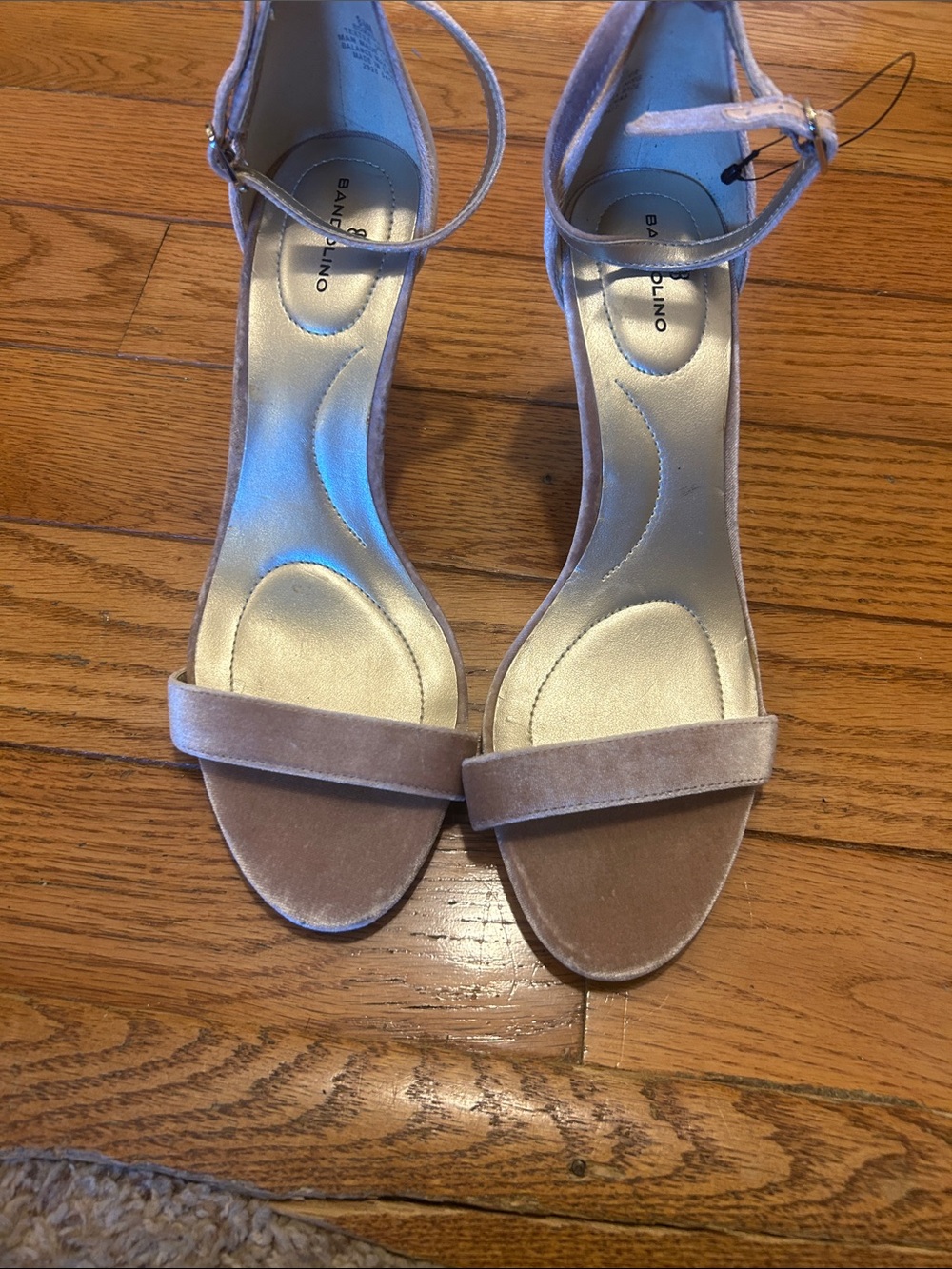 Bandolino Blush Pink Open-Toe Ankle Strap Heels